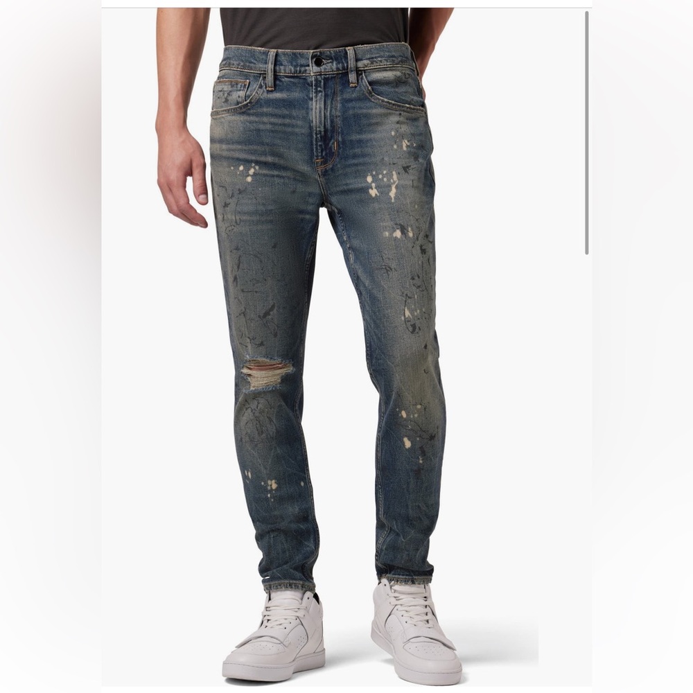 NWOT Mens Hudson Jeans Zack Paint Splatter Skinny Jeans (Decades)